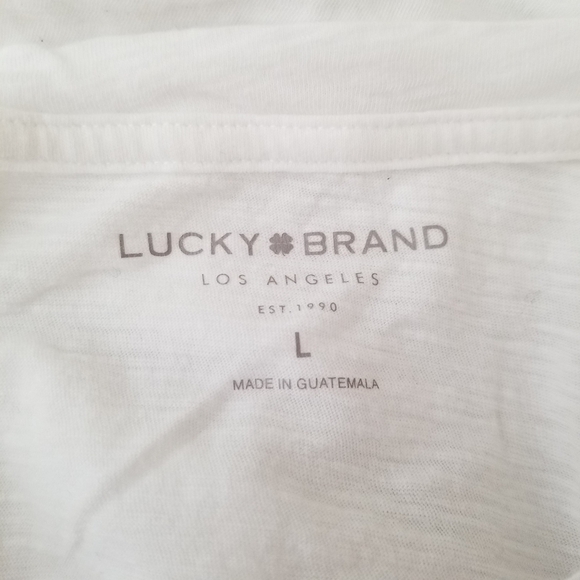 Lucky Brand white Lucky multicolor graphic print t-shirt size L - Picture 7 of 9
